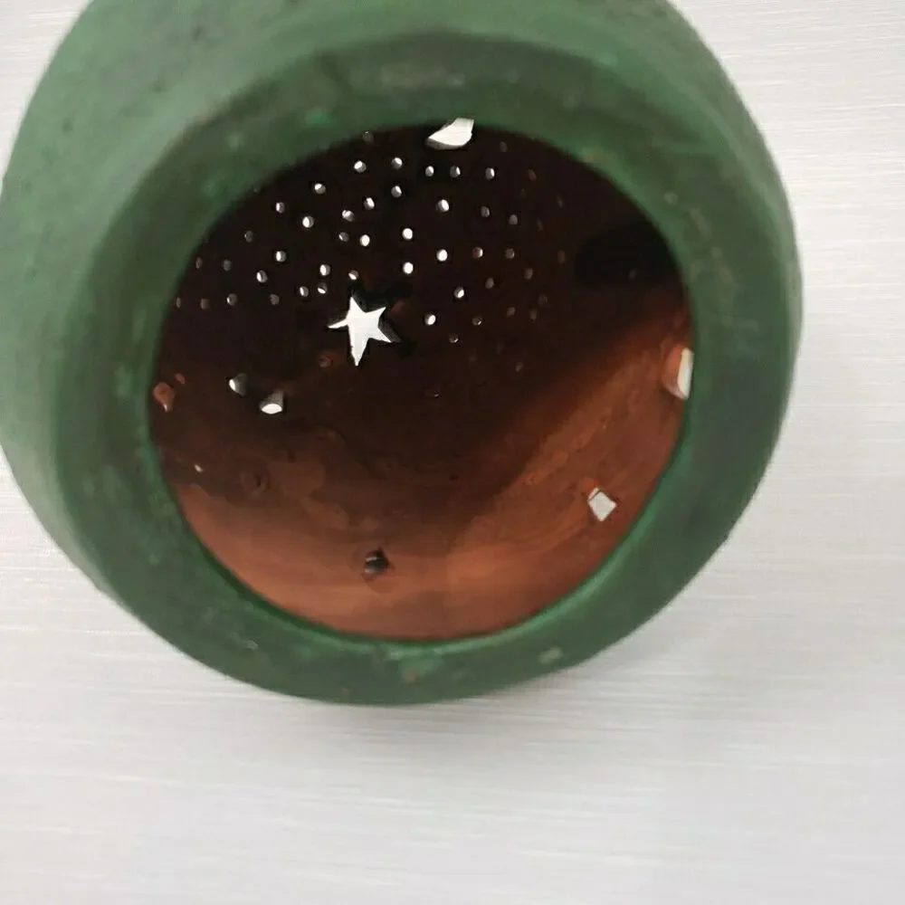 Peruvian Village Egg Shaped Luminary Candle Cover Terra Cotta Folk Art Salas